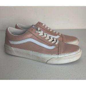 Vans Old Skool Blush Pink White Leather Ultra Cush Low Shoes Mens 7 Womens 8.5